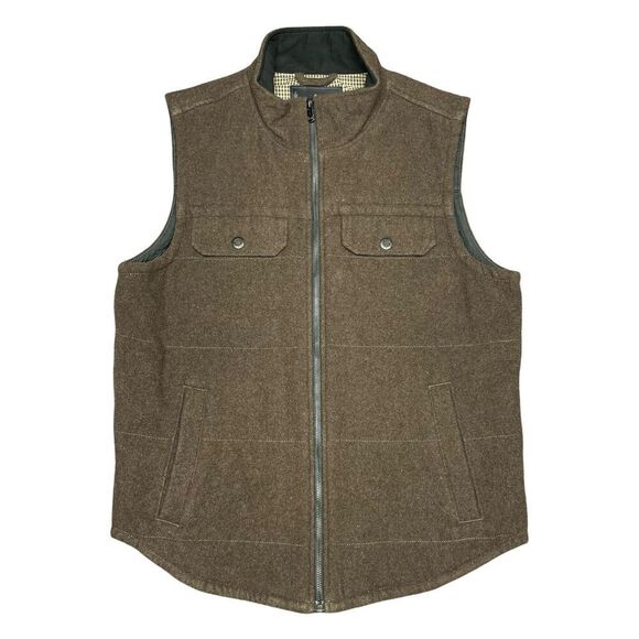 Prana Colewood Vest Mens M Brown Wool Gorpcore Zip Up Pockets Lined Cozy - Picture 1 of 10